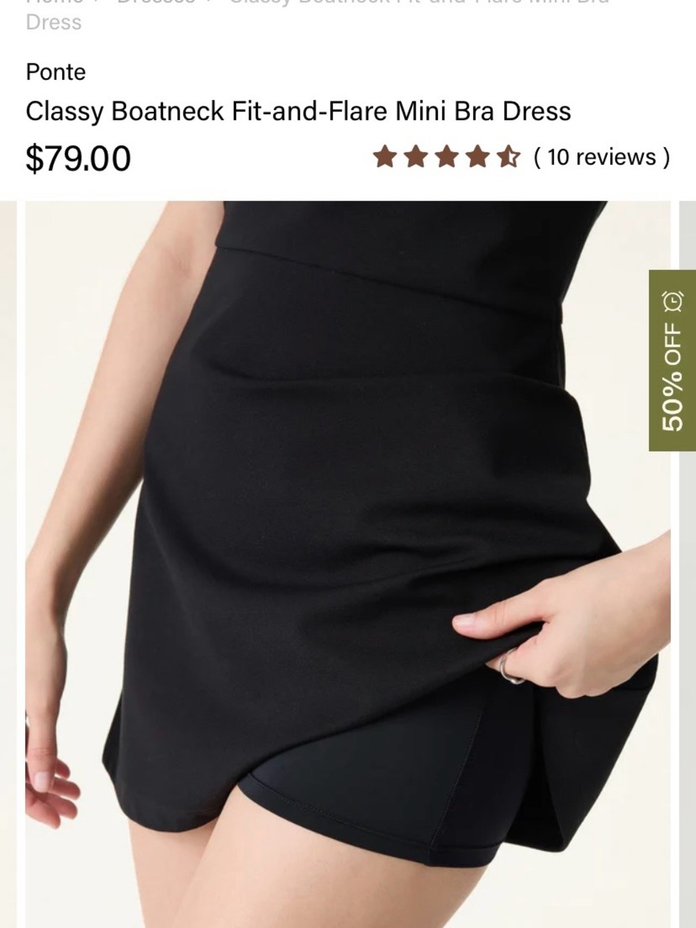OGL Black Boatneck Fit-and-Flare Mini Dress
